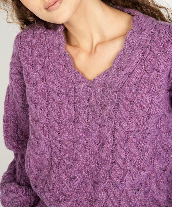 Irelands Eye Hapenny Horseshoe Sweater Orchid