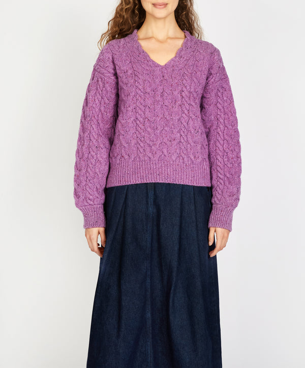 irelands eye Hapenny Horseshoe Sweater Orchid