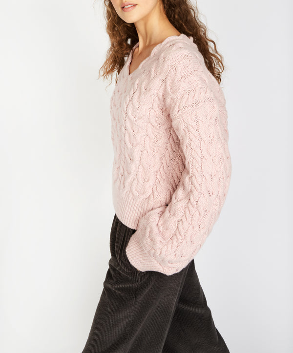 Irelands Eye Hapenny Horseshoe Sweater Pink Mist