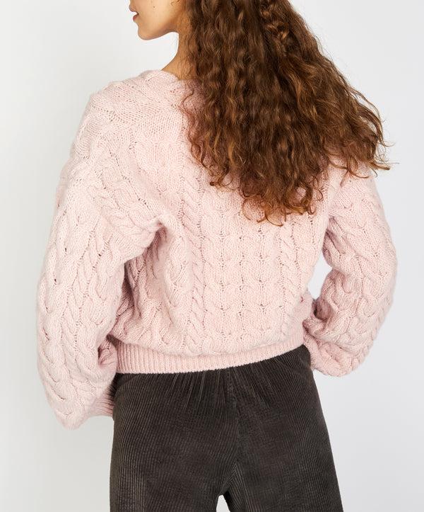 Irelands Eye Hapenny Horseshoe Sweater Pink Mist