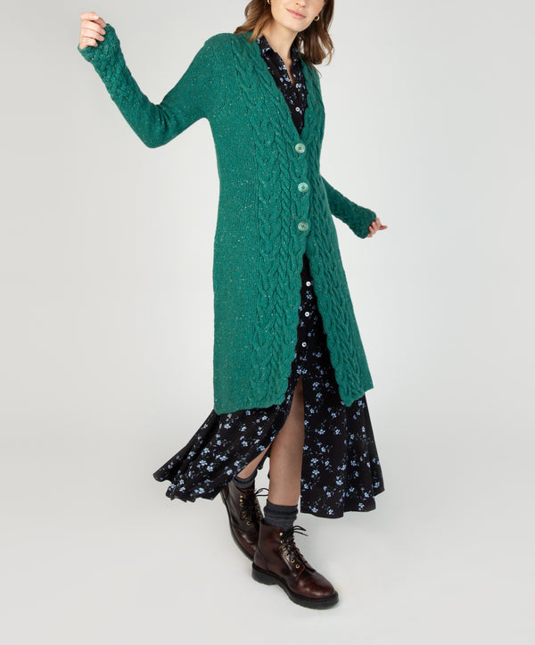 Irelands Eye Horseshoe Cable Coat Green Garden