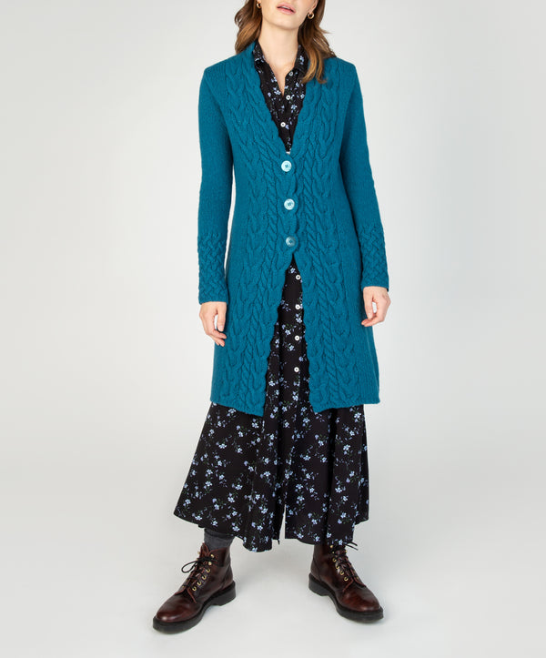 irelands eye Horseshoe Cable Coat Teal Harbour