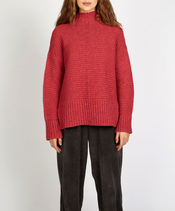 irelands eye ‘Iris’ Funnel Neck Sweater Coral