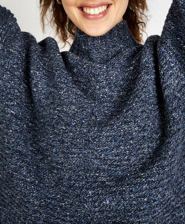 Irelands Eye ‘Iris’ Funnel Neck Sweater Dark Denim
