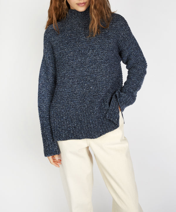 irelands eye ‘Iris’ Funnel Neck Sweater Dark Denim