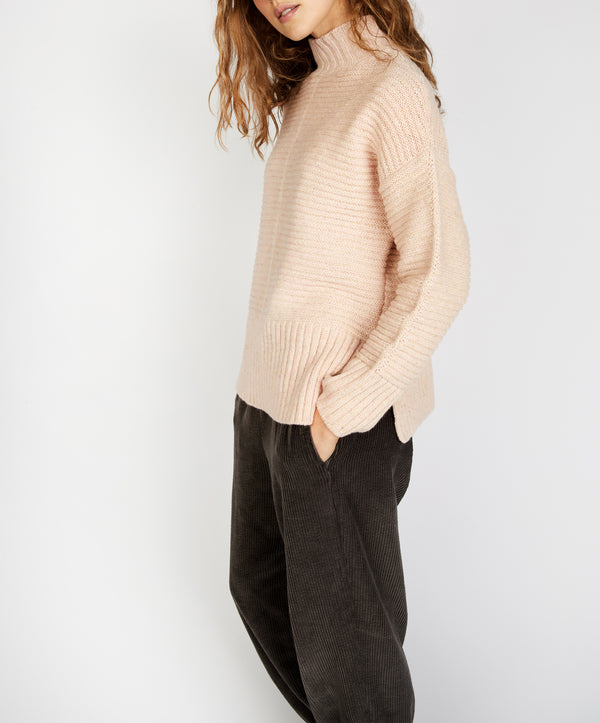 irelands eye ‘Iris’ Funnel Neck Sweater Opal Pink