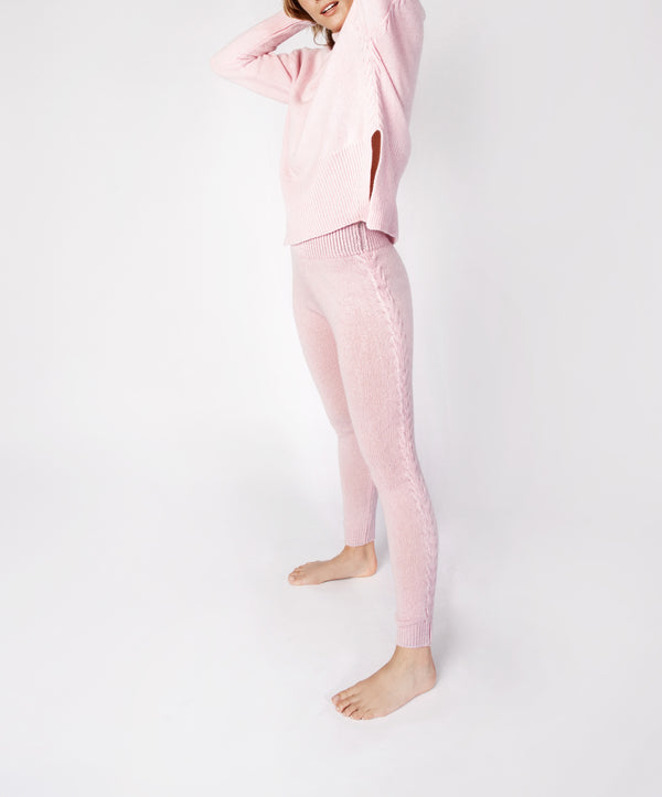 Irelands Eye Jersey Cable Detail Leggings Blush