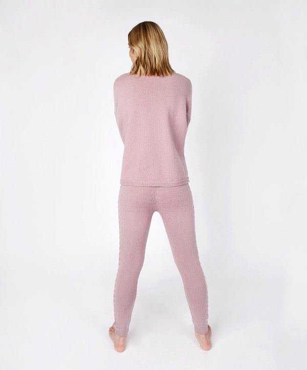 Irelands Eye Jersey Cable Detail Leggings Mauve