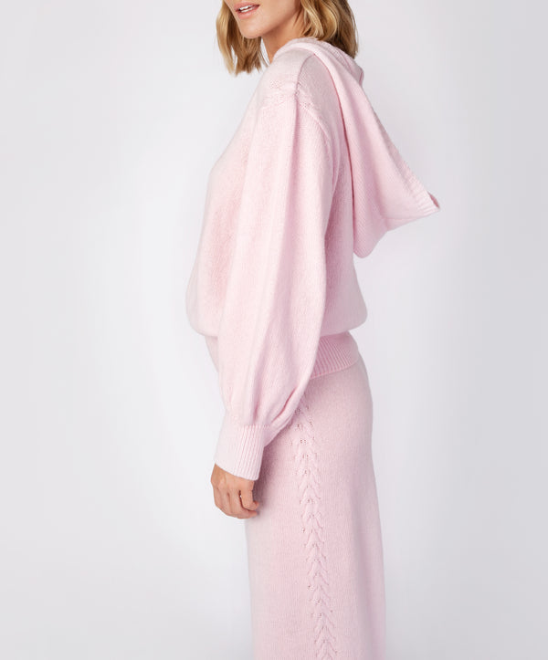 Irelands Eye Jersey Cropped Hoodie Blush