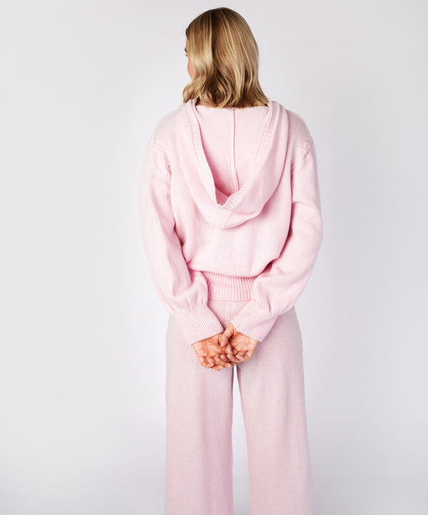 Irelands Eye Jersey Cropped Hoodie Blush