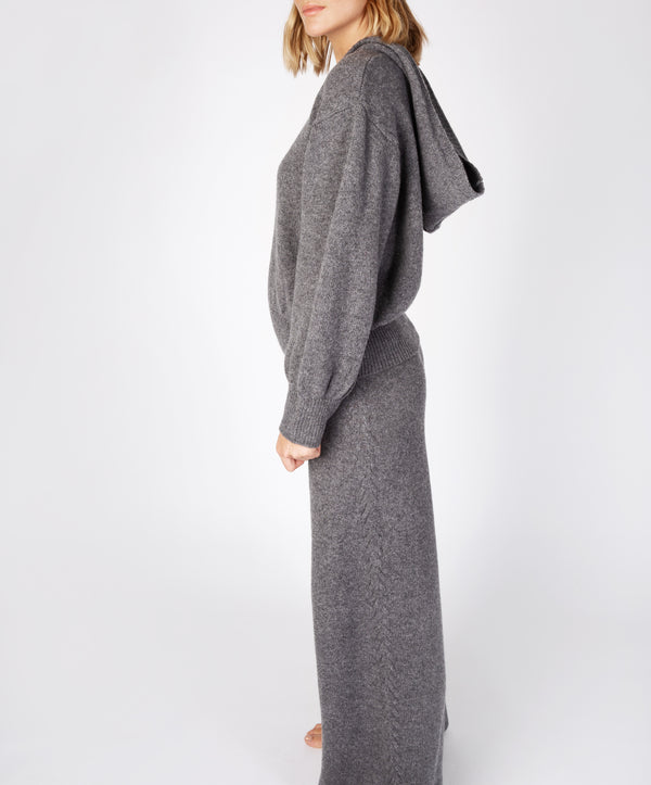 Irelands Eye Jersey Cropped Hoodie Smoke