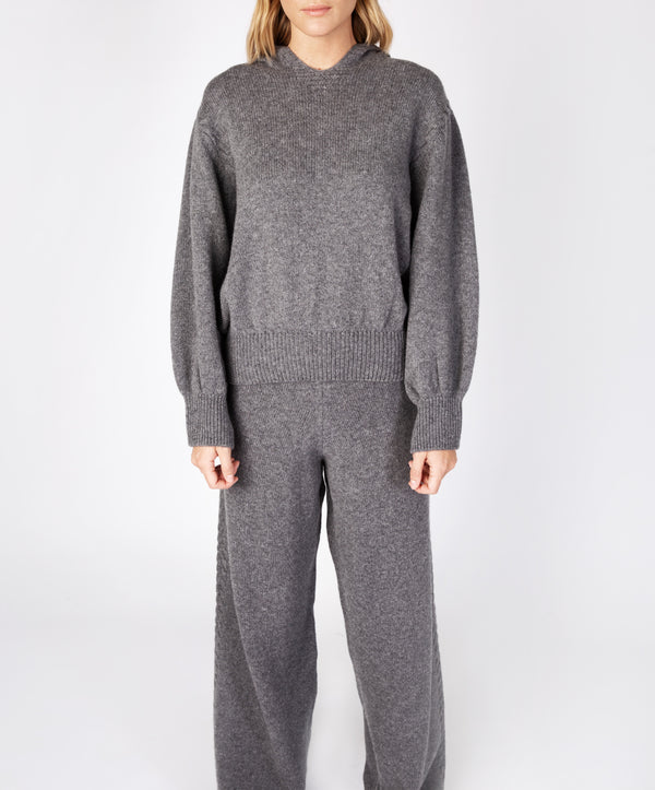 irelands eye Jersey Cropped Hoodie Smoke