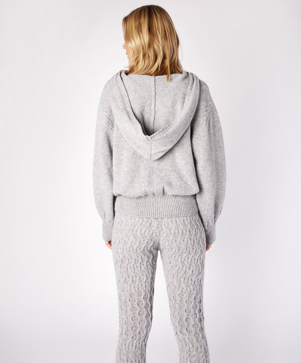 Irelands Eye Jersey Cropped Hoodie Soft Grey