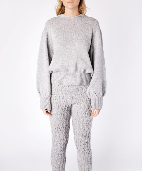 irelands eye Jersey Cropped Hoodie Soft Grey