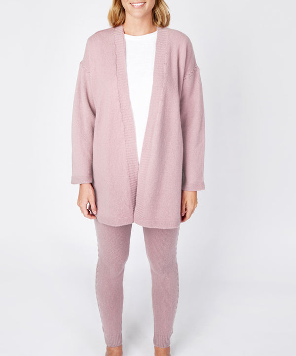 irelands eye Jersey Edge to Edge Cardigan Mauve