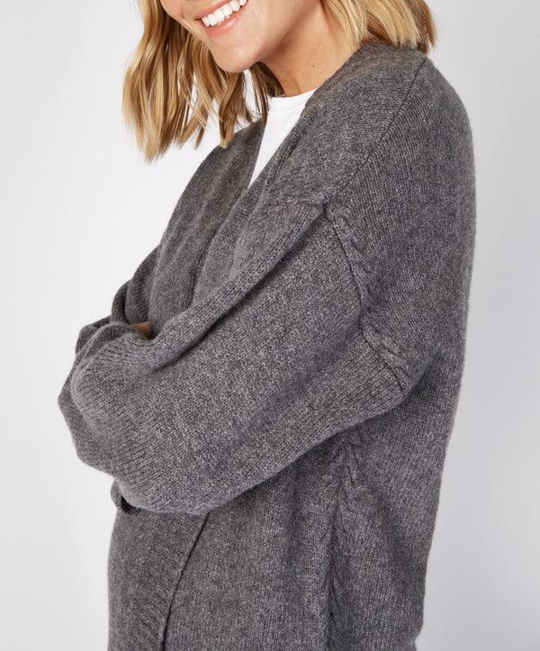 Irelands Eye Jersey Edge To Edge Cardigan Smoke