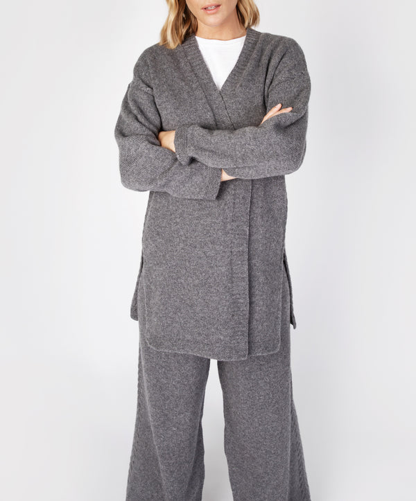 Irelands Eye Jersey Edge To Edge Cardigan Smoke