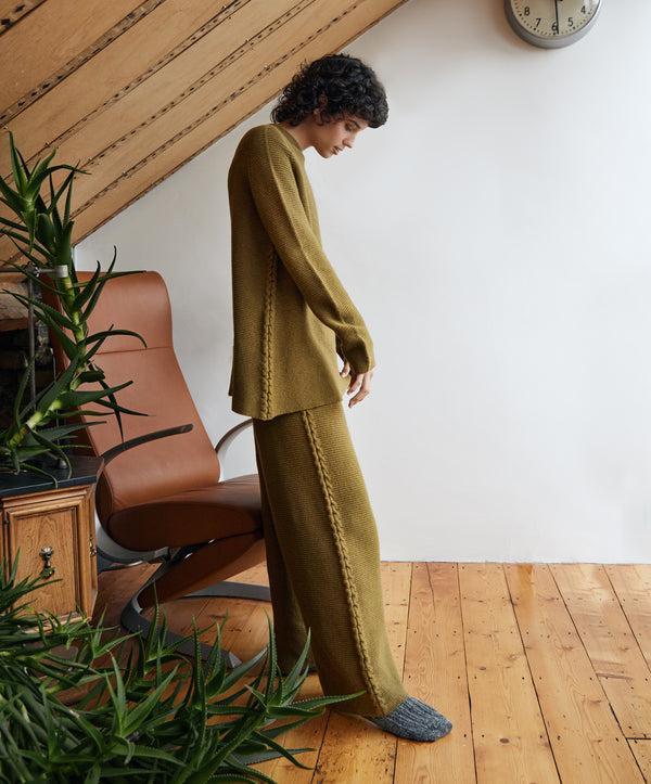 Irelands Eye Kestrel Cropped Trousers Khaki