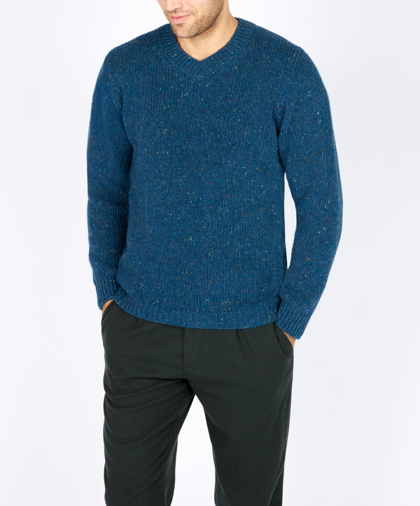 Irelands Eye Kilbride V Neck Sweater Ink Marl