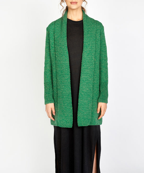 Irelands Eye Kilcoole Textured Coatigan Green Marl