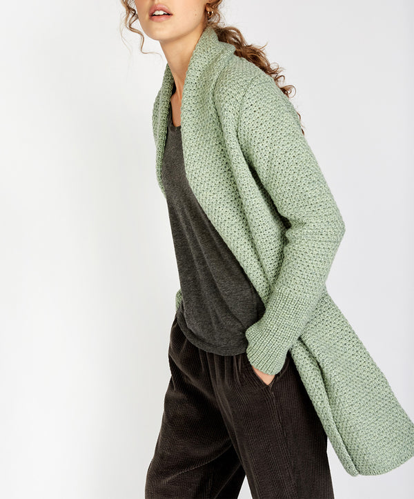 Irelands Eye Kilcoole Textured Coatigan Sage Marl