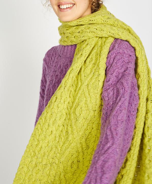Irelands Eye Lombard Diamond Scarf Chartreuse