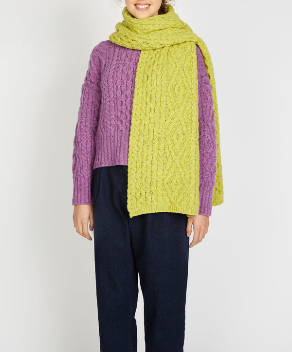 irelands eye Lombard Diamond Scarf Chartreuse