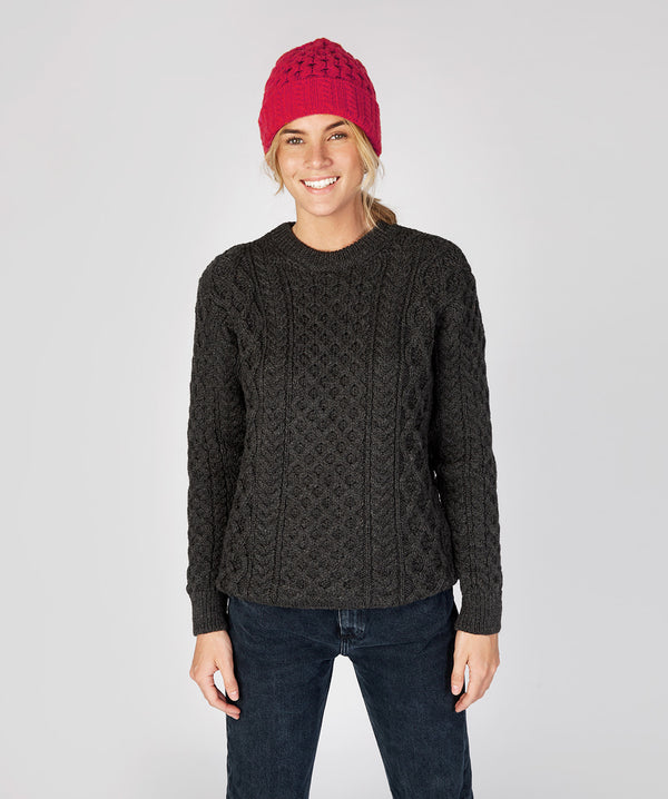 irelands eye Luxe Aran Hat Bramble Berry