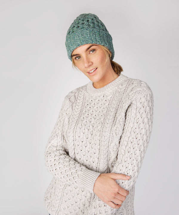 irelands eye Luxe Aran Hat Ocean Mist