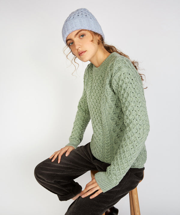 irelands eye Luxe Aran Hat Powder Blue