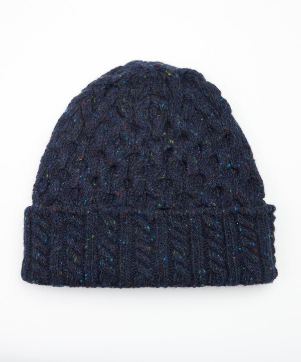 Irelands Eye Luxe Aran Hat Rich Navy