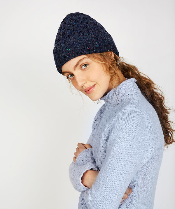 irelands eye Luxe Aran Hat Rich Navy