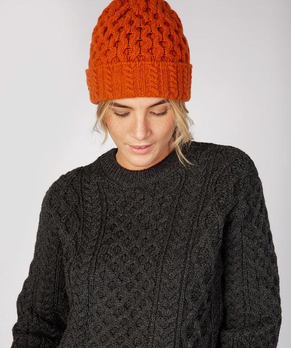 irelands eye Luxe Aran Hat Terracotta