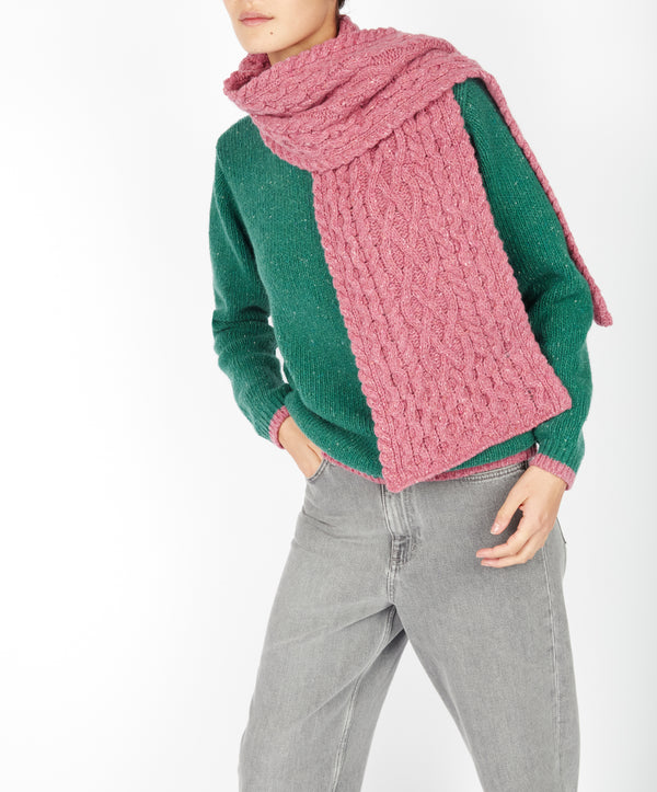 irelands eye Luxe Aran Scarf Bubblegum Pink