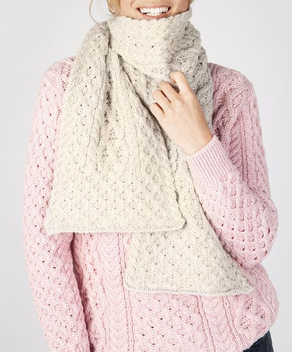 Irelands Eye Luxe Aran Scarf Chalkstone