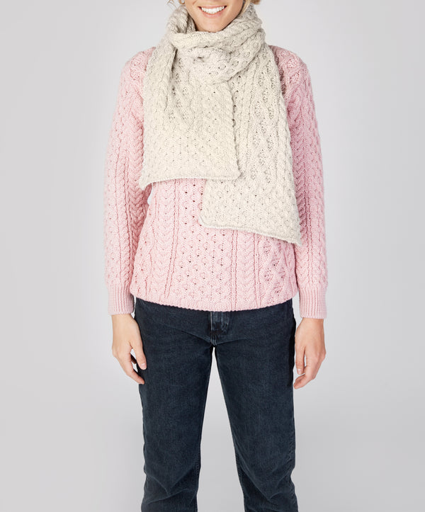 irelands eye Luxe Aran Scarf Chalkstone