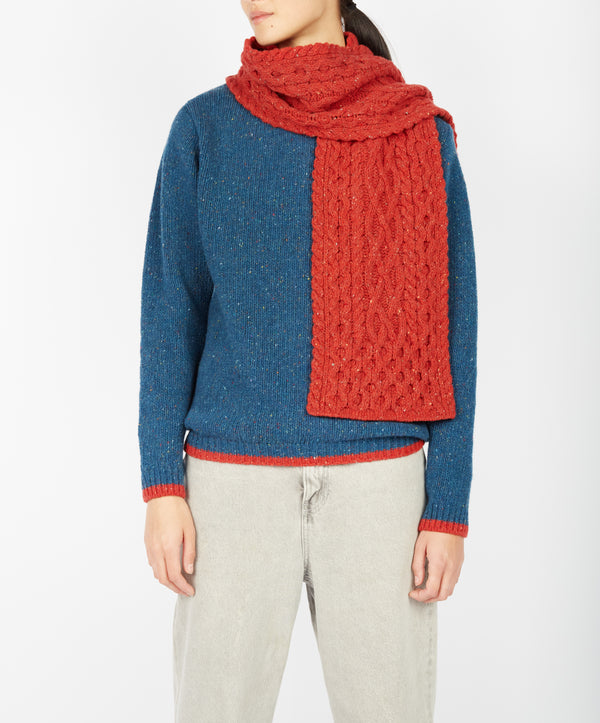 irelands eye Luxe Aran Scarf Chilli