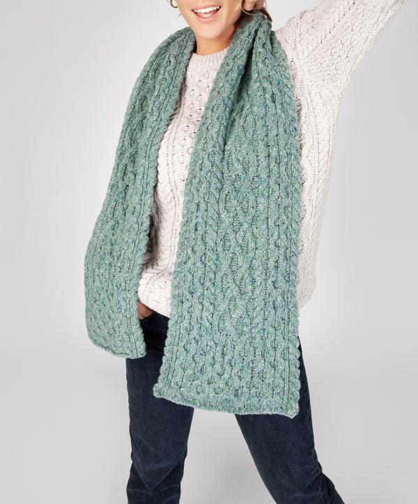 irelands eye Luxe Aran Scarf Ocean Mist
