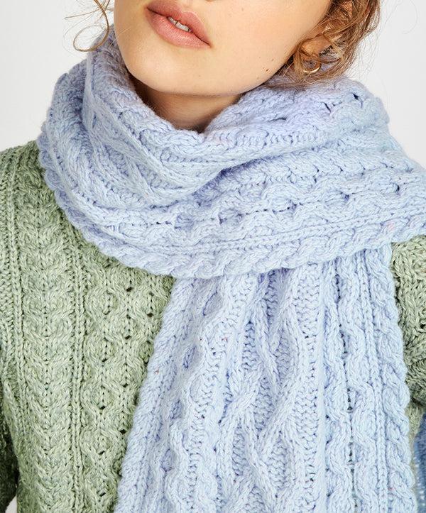Irelands Eye Luxe Aran Scarf Powder Blue