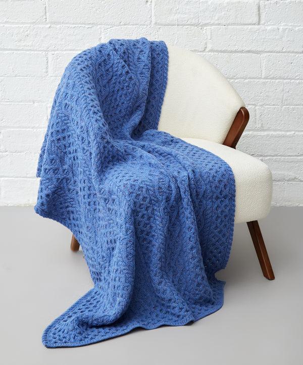 irelands eye Luxe Aran Throw Marina