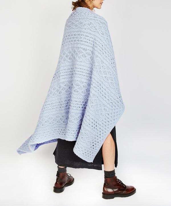 irelands eye Luxe Aran Throw Powder Blue