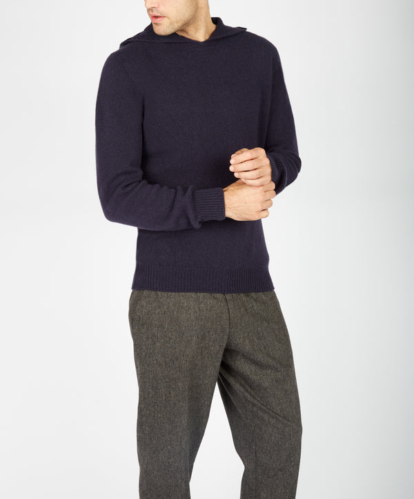 Irelands Eye Luxe Jersey Hoodie Midnight Blue