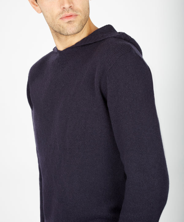 Irelands Eye Luxe Jersey Hoodie Midnight Blue