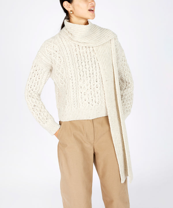 irelands eye Luxe Ribbed Scarf Chalkstone