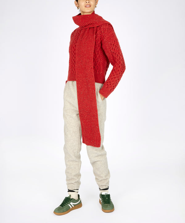 Irelands Eye Luxe Ribbed Scarf Chilli