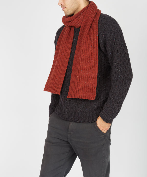 Irelands Eye Luxe Ribbed Scarf Copper Marl