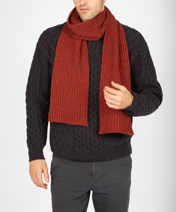 irelands eye Luxe Ribbed Scarf Copper Marl