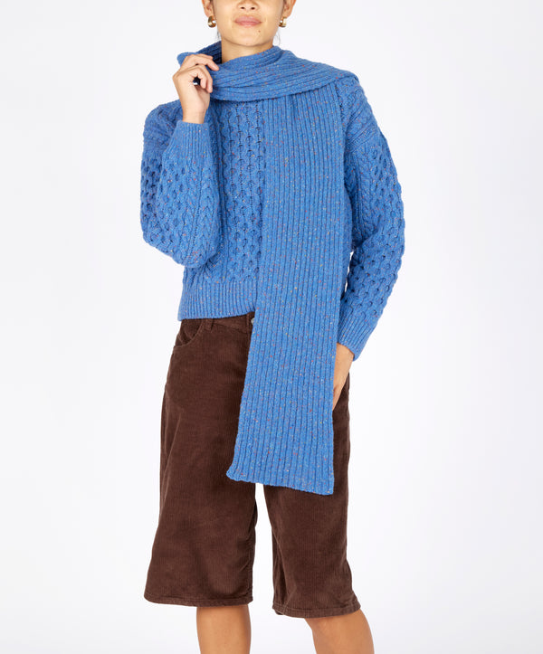 Irelands Eye Luxe Ribbed Scarf Marina