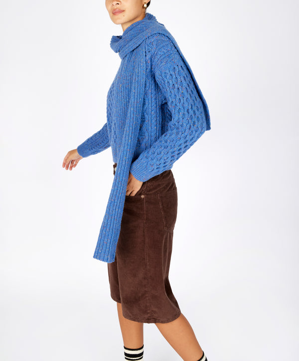 Irelands Eye Luxe Ribbed Scarf Marina