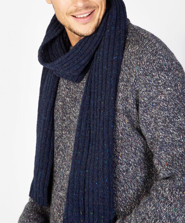 Irelands Eye Luxe Ribbed Scarf Rich Navy